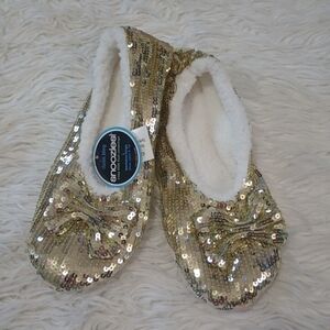 Classic Bling Snoozies Gold Sequin Women's Slippers